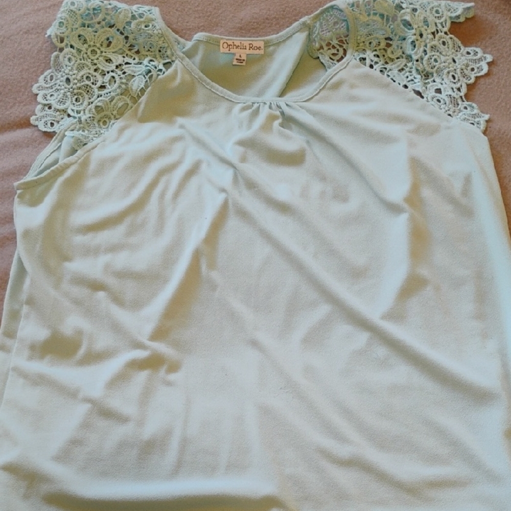 Ophelia & Co. Mint Lace Cap-Sleeve Tank
